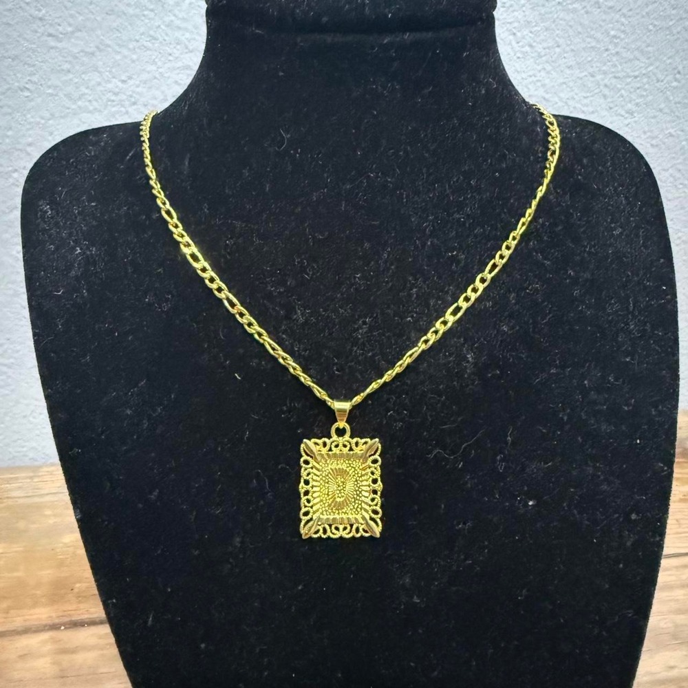 Lot of 6 Gold Plated Square Initial Pendant Necklaces Hip Hop D F R Rare